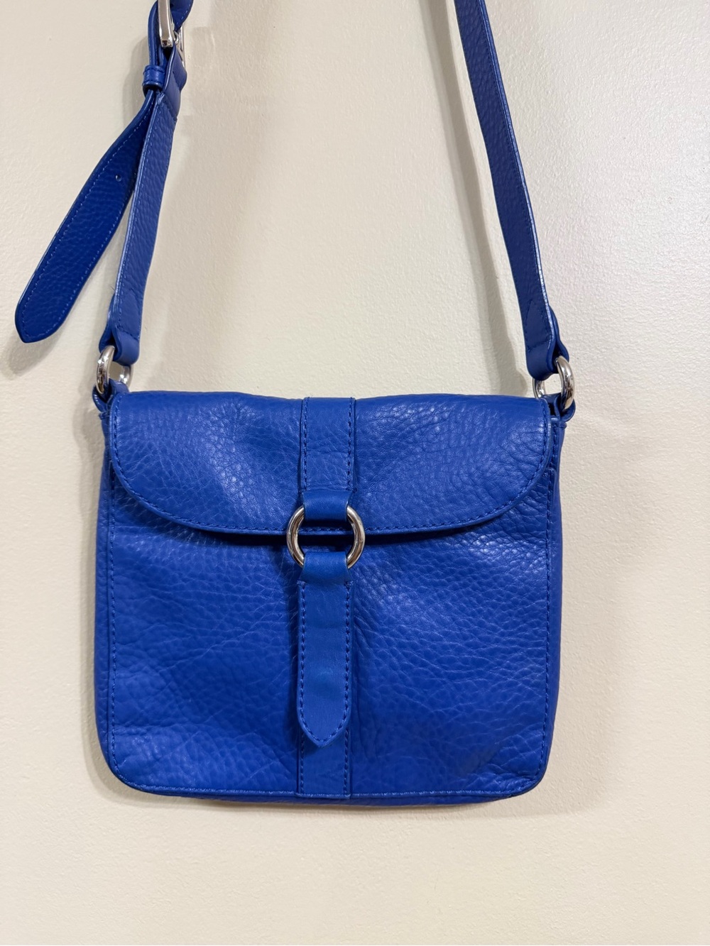 Cole Haan Cobalt Blue Pebbled Leather Crossbody
